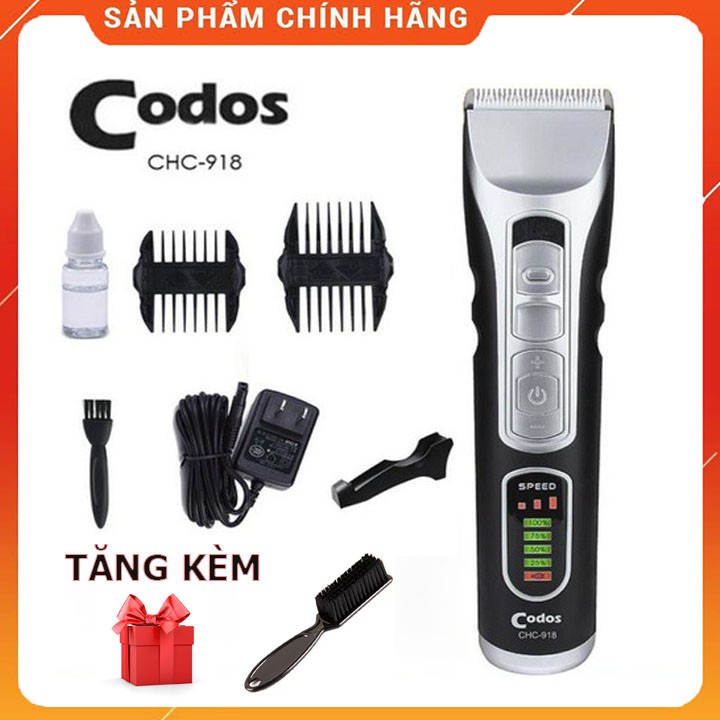 Tông Đơ Codos 918 CHC Cao Cấp Có Đèn Led Hiển Thị Phần Trăm Pin Bảo Hành 12 Tháng