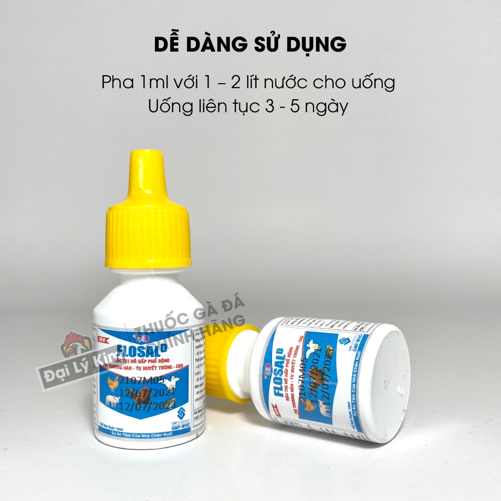 Thuốc trị khò khè cho gà, hen gà Flosal, chai 10ml