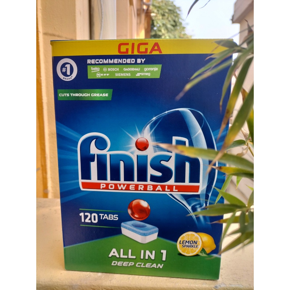 Viên rửa bát Finish All-in-1 hộp 120 viên (mẫu mới). Tặng viên Finish Nhật