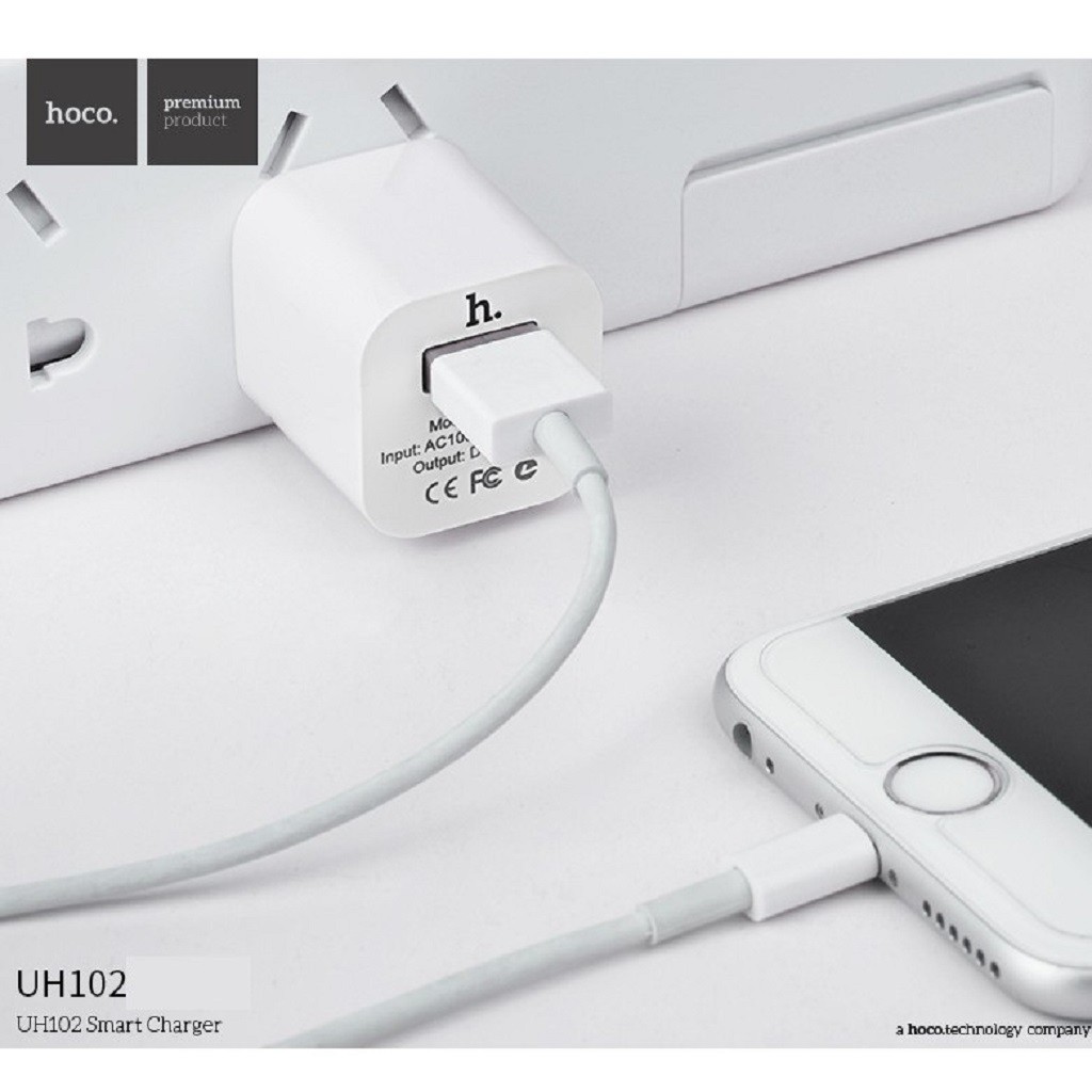 Củ Sạc Iphone  Củ Sạc Hoco UH102 1A SMART CHARGER Cho Iphone / Ipad Chính Hãng Bảo Hành 12 Tháng- MOBILE89