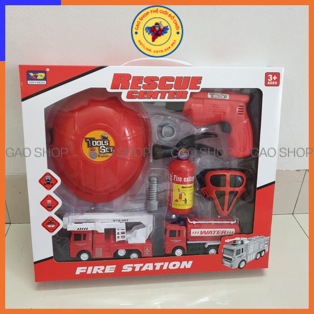 Đồ Chơi Cứu Hỏa Gồm Các Dụng Cụ Cho Bé Tập Làm Lính Cứu Hỏa