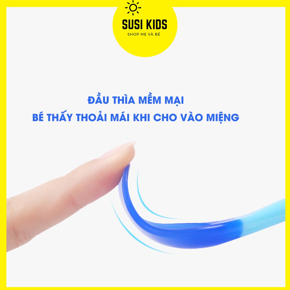 Thìa ăn dặm báo nóng chất liệu silicon bón cháo đút bột an toàn cao cấp Susikids