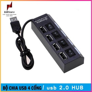 Bộ chia usb 4 cổng có công tắc usb 2.0 4 port super hub, hub chia cổng usb thành 4 cổng
