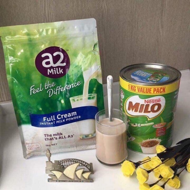 milo và sữa a2