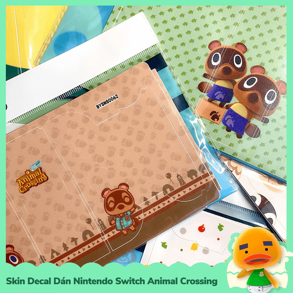 [Sẵn VN - NowShip] Set Skin Decal Dán Máy Game Nintendo Switch Chủ Đề Village Animal Crossing Horizons