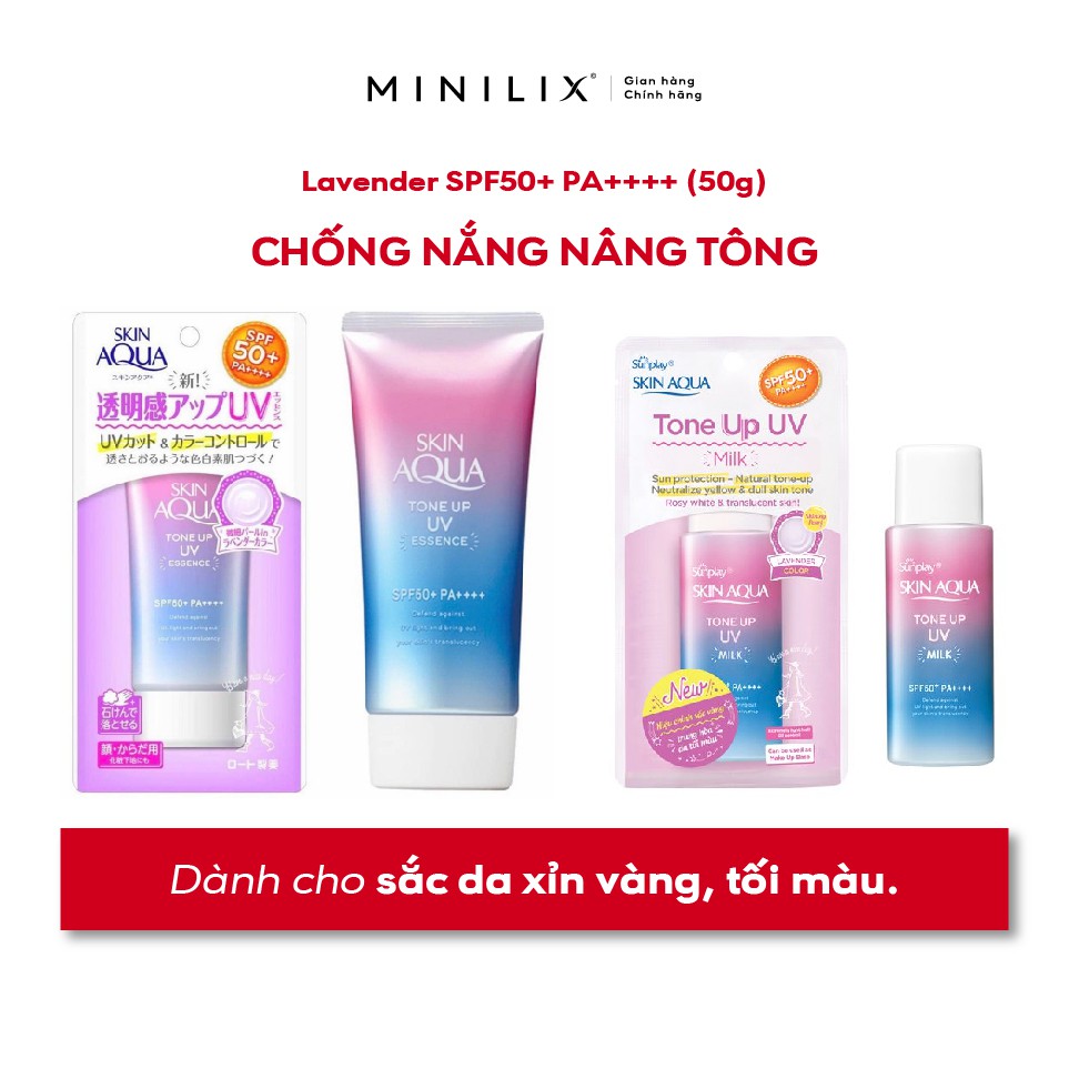 Kem chống nắng kiềm dầu nâng tông Sunplay Skin Aqua Tone Up UV Milk 50g - [MINILIX]