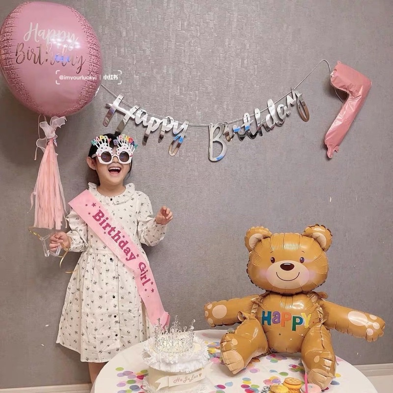 Băng rôn đeo chéo chữ HAPPY BIRTHDAY, Dây đeo vai vải Satin trang trí sinh nhật