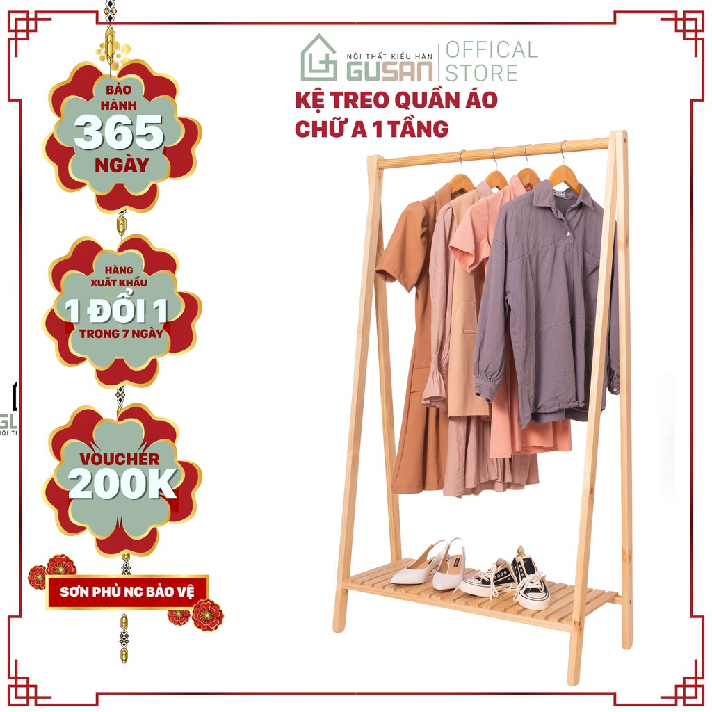 Giá Treo Quần Áo ❤️FREESHIP❤️ Gỗ GUSAN A Hanger 1FM Gỗ 1 Tầng Nội Thât Kiểu Hàn | BigBuy360 - bigbuy360.vn