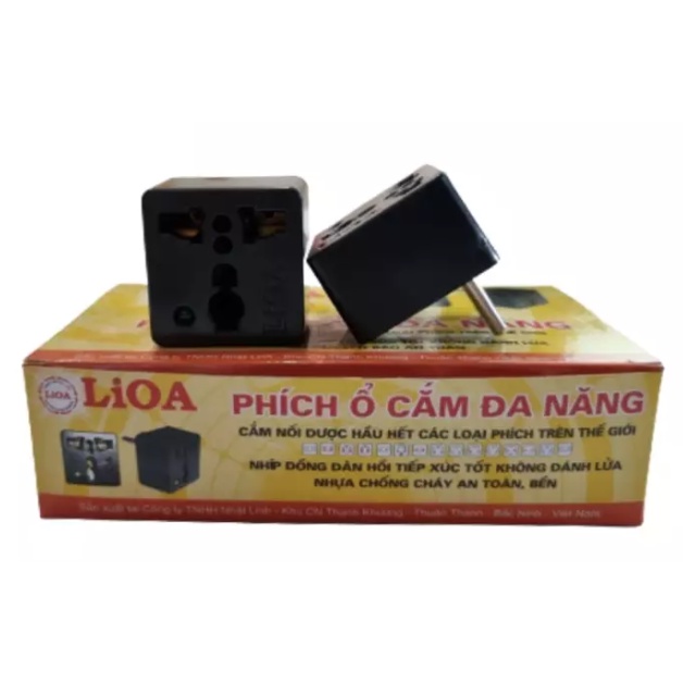 Phích ổ cắm điện đa năng LiOA chuyển 3 chân thành 2 chân, Chân Tròn-Hàng Chính Hãng - Bảo Hành 12 Tháng