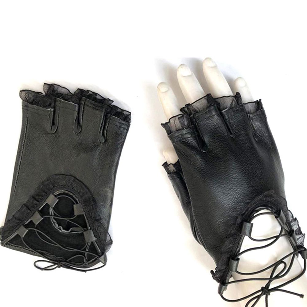 Găng tay da PU hở ngón phong cách gothic cá tính quyến rũ dành cho nữ