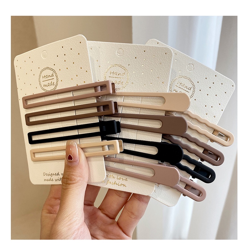 Set 4 Kẹp Tóc Mỏ Vịt Bằng Hợp Kim Màu Trà Sữa Phong Cách Hàn Quốc Cổ Điển Thời Trang Dành Cho Nữ