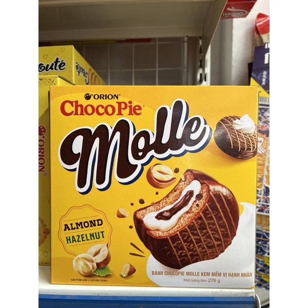 Bánh chocopie orion, chocopie molle kem mềm vị hạnh nhân 276g