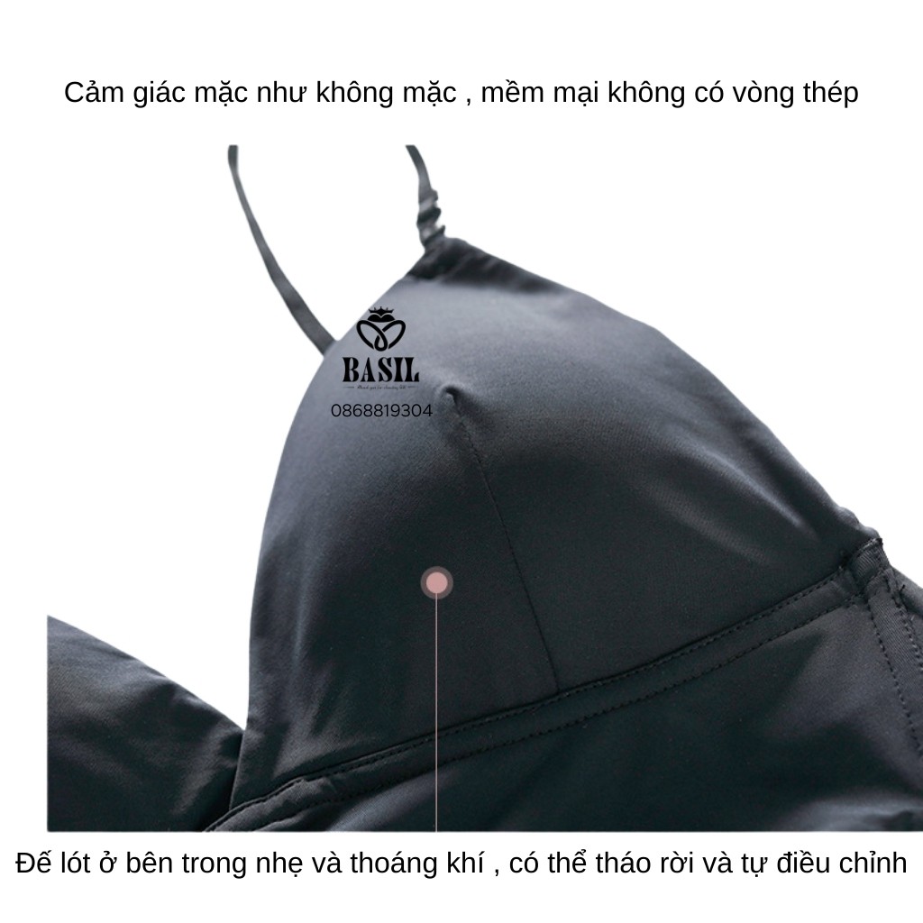 Áo lót SS04 Basil nữ Bralette trơn hở lưng đệm mỏng mềm nhẹ