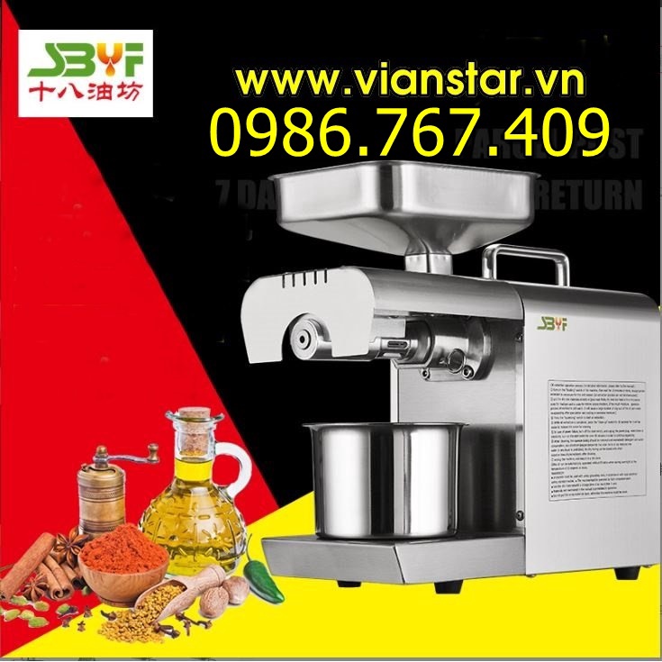 Máy ép dầu thực vật gia đình GD08, ép dầu lạc, đỗ tương, vừng
