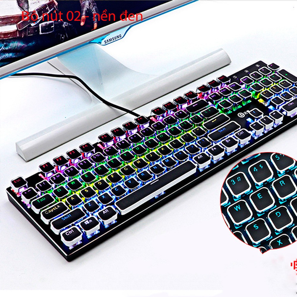 Giảm 40% Keycap  Bàn Phím cơ chuyên dụng Mạ Điện 104 Phím xuyên Led