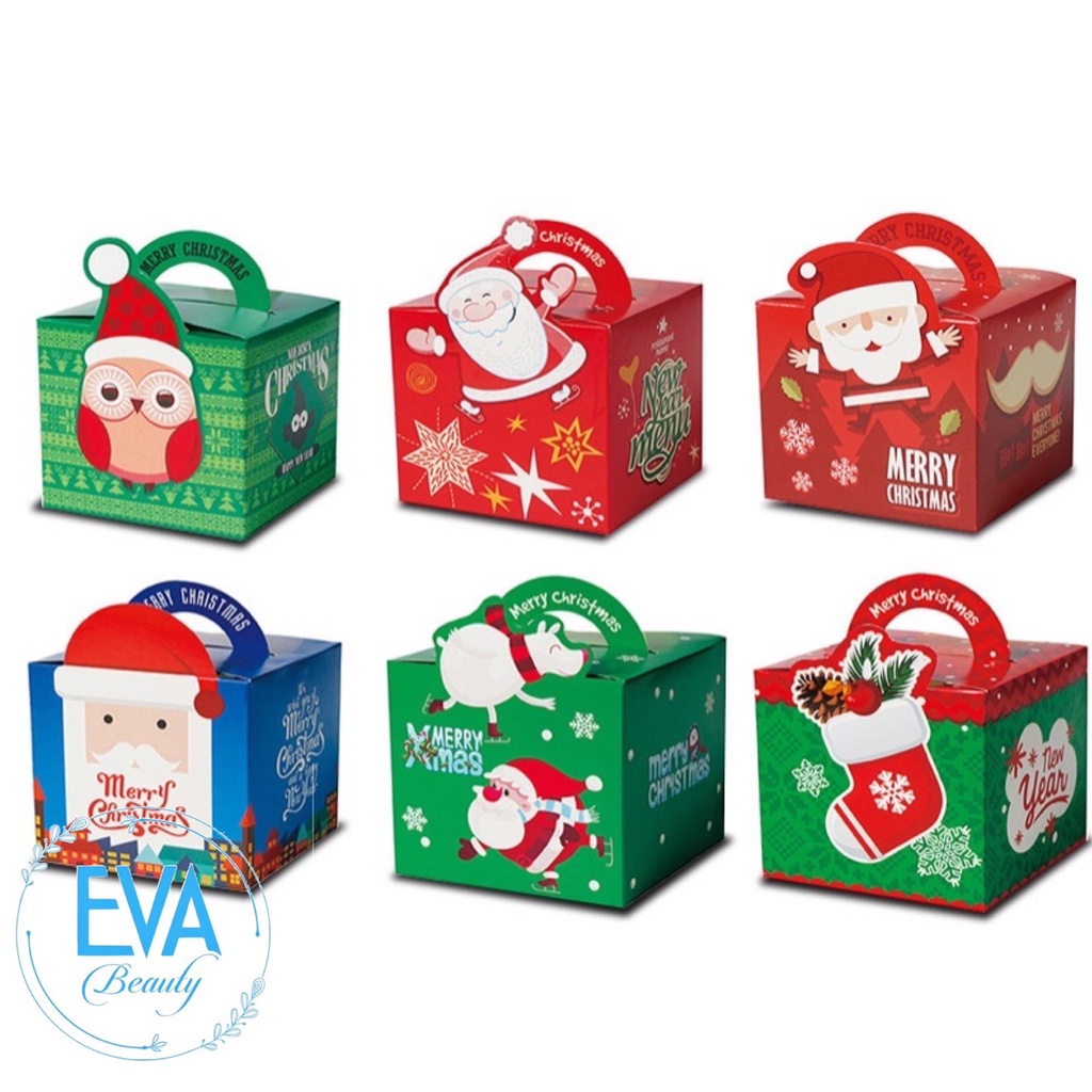 Hộp Đựng Quà Giáng Sinh / Hộp Quà Quai Xách Hoạ Tiết  Đựng Quà Noel Nhiều Mẫu M3059