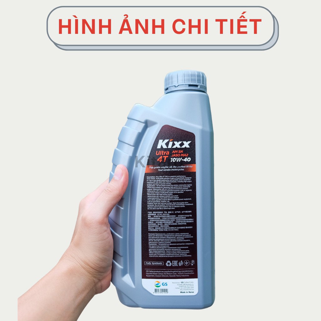 Nhớt Kixx Ultra 4T 10W40 1L 100% Tổng Hợp