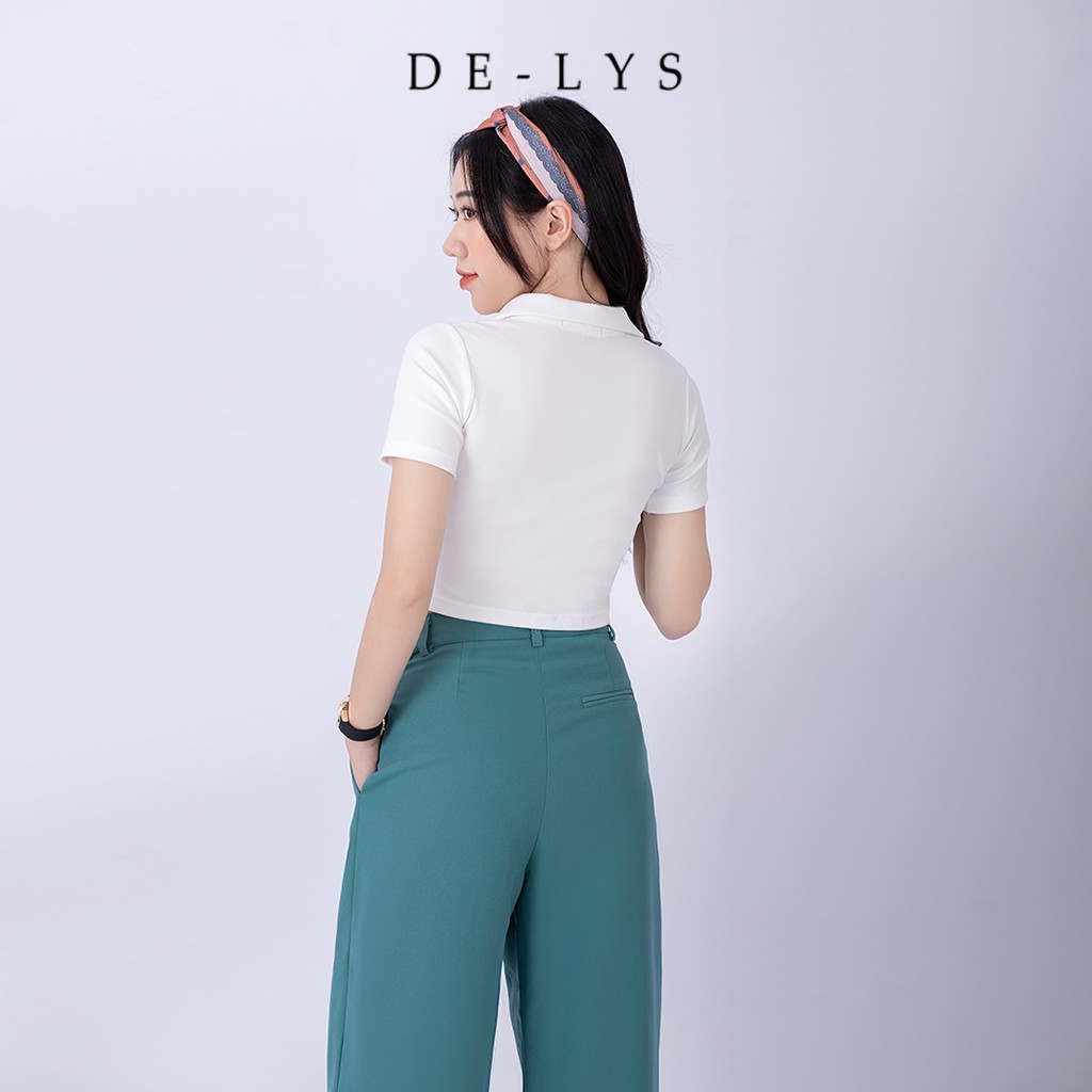 Áo croptop nữ ôm body cổ đức Delys áo croptop tay ngắn hàng thiết kế