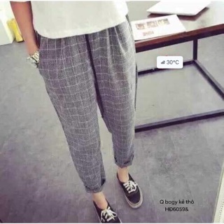Quần baggy kẻ kazo -HĐ