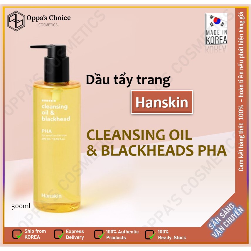 [Hàng mới về] Dầu tẩy trang làm sạch da và mụn đầu đen HANSKIN CLEANSING OIL & BLACKHEADS PHA