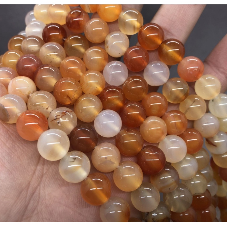 Chuỗi Hạt Đá Mã Não Nhiều Màu Kích Thước 6/8/10mm Dùng Làm Trang Sức Thủ Công