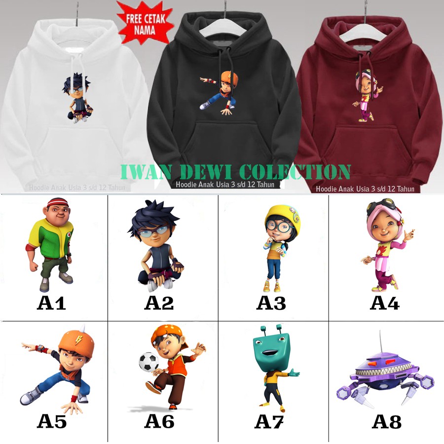 Boboiboy Áo Khoác Hoodie Thời Trang Cho Bé