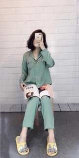 [ Siêu đẹp] Bộ lụa viền bèo nhí