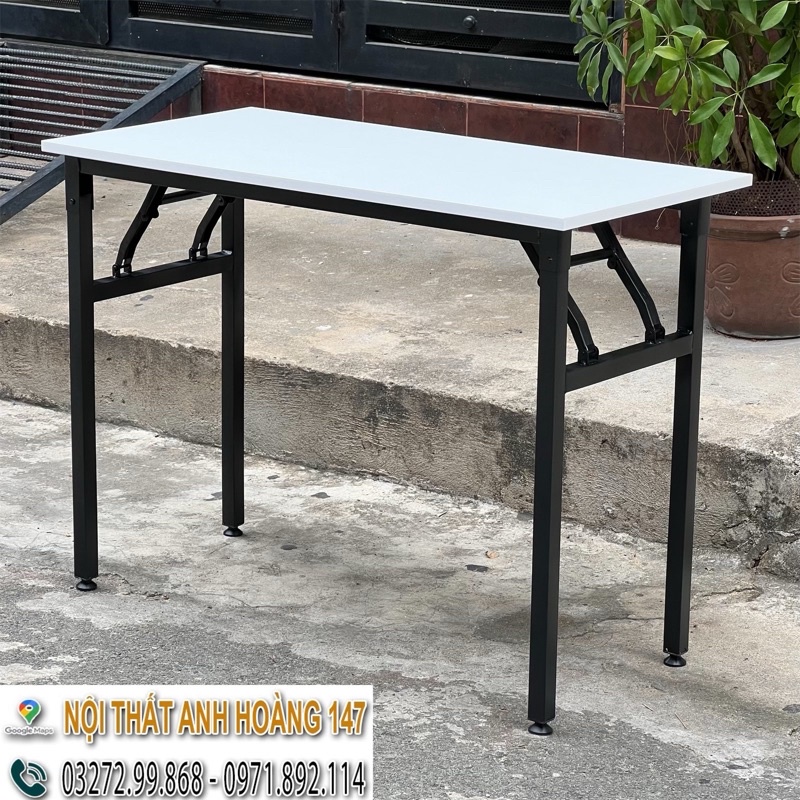 Bàn làm việc chân gập gọn - gấp gọn - xếp gọn tiện lợi, gỗ mdf kích thước 120.60 cao 75