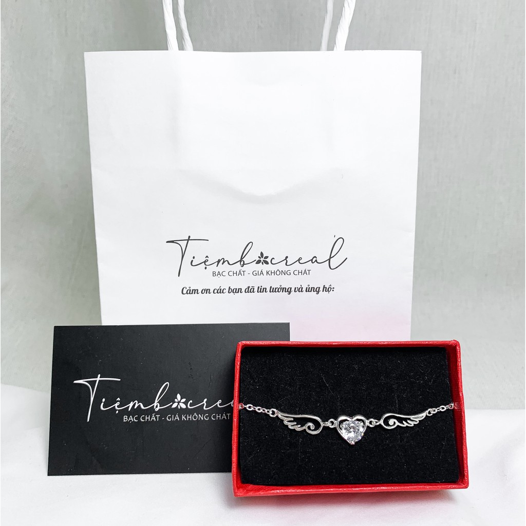 Lắc tay thiên thần chất liệu bạc ta lành tính, lắc tay cánh thiên thần đủ màu đá | BigBuy360 - bigbuy360.vn