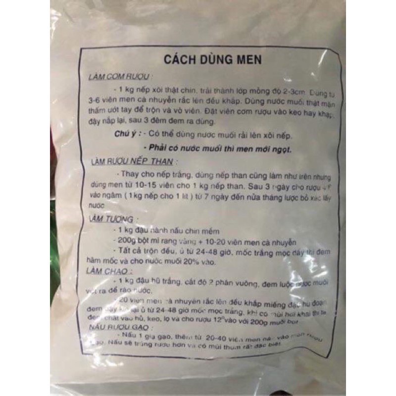 15 viên men cơm rượu