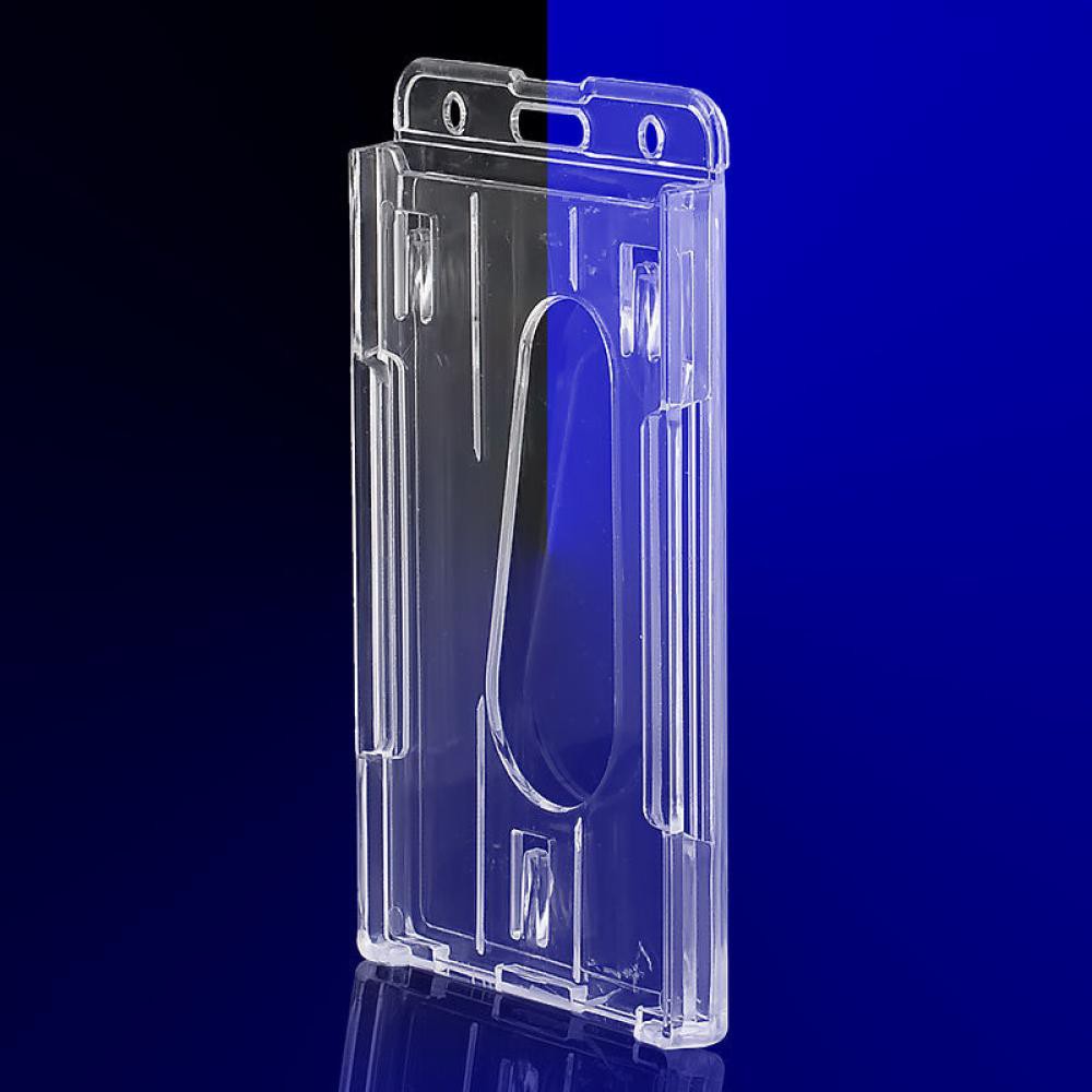 1Piece Hot Design Double Card Acrylic Plastic ID Badge Card Holder High Quality
