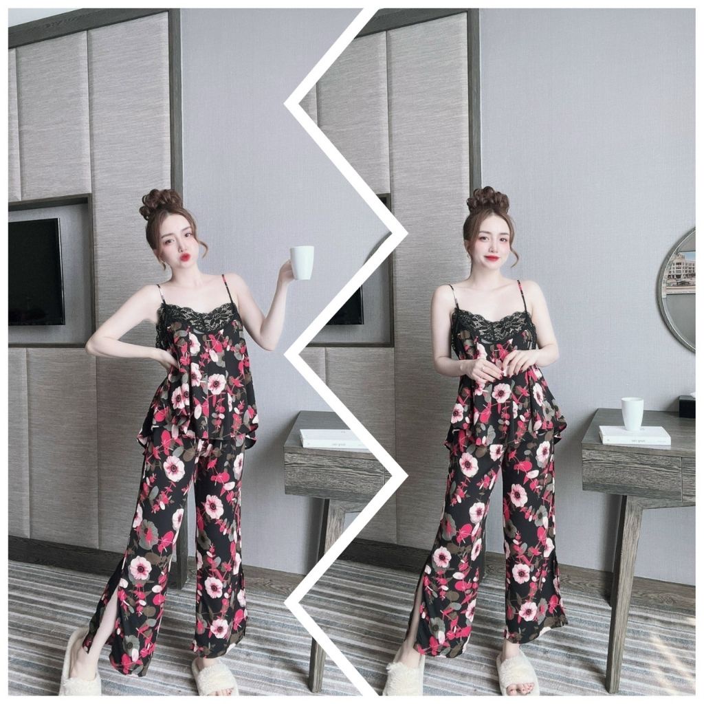 Đồ ngủ nữ❣️FREE SHIP❣️Đồ ngủ sexy lụa Mango cao cấp mềm mại xinh xắn &lt; 65KG