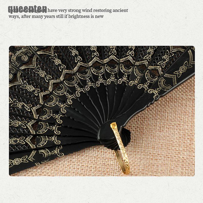 Quạt Xếp Phối Ren Họa Tiết Nghệ Thuật Phong Cách Trung Hoa Cổ Điển