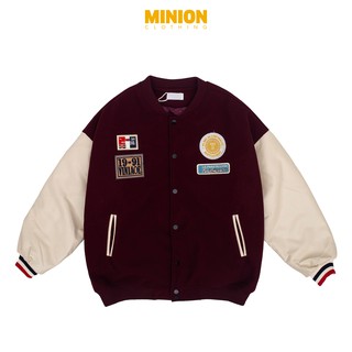 Áo khoác bomber Minion Clothing bóng chày form rộng, dáng Unisex, phong cách Streetwear Ulzzang A2836