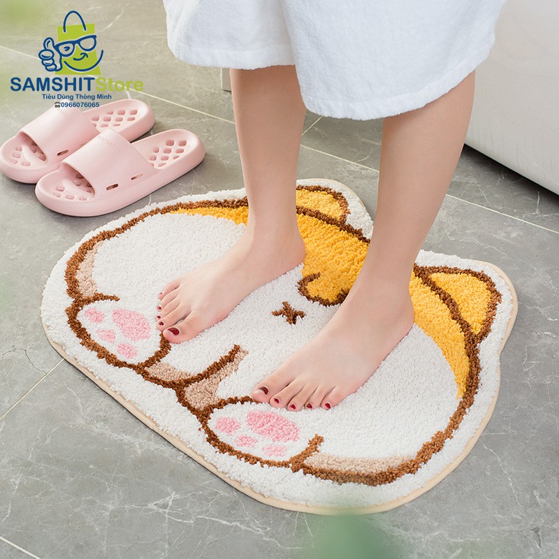Thảm Chùi Chân Chống Trơn Trượt, Thảm Lót Chân Phòng Tắm, Cửa Ra Vào Phòng Khách, Phòng Ngủ Hình Thú Đáng Yêu - GD01