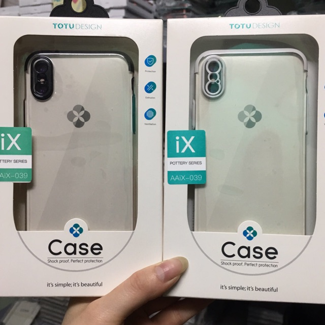 CHÍNH HÃNG TOTU , SALE ỐP TOTU LƯNG CỨNG TRONG VIỀN MÀU IPHONE X / XS