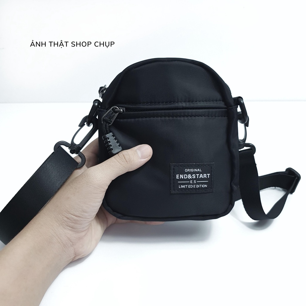 Túi Đeo Chéo Mini Unisex Nam Nữ Basic Messenger Mini Bag Nhỏ Gọn Tiện Dụng Đeo Vai Đi Chơi S001 Freeship - The Black Box