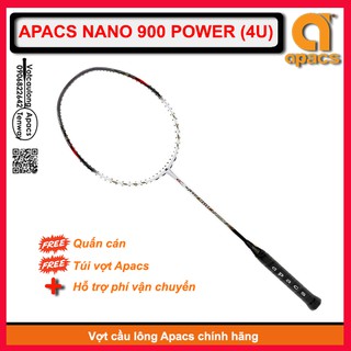 Vợt cầu lông apacs nano 900 power - 4u trắng