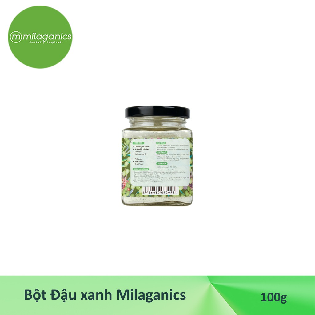 Bột Đậu Xanh Milaganics Hũ 100g