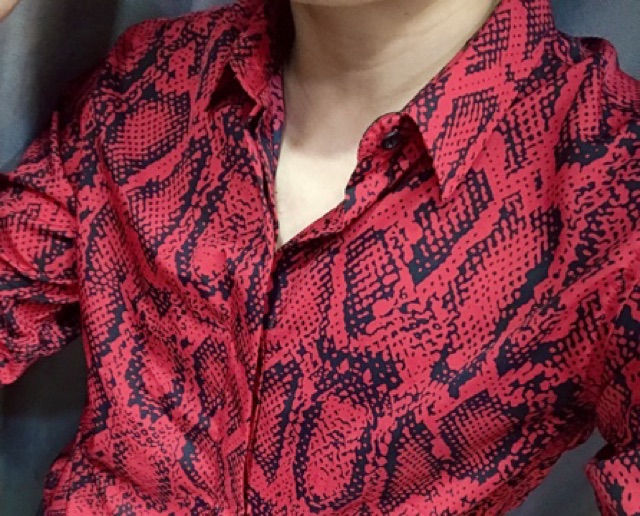 Áo sơ mi da trăn đỏ hot
