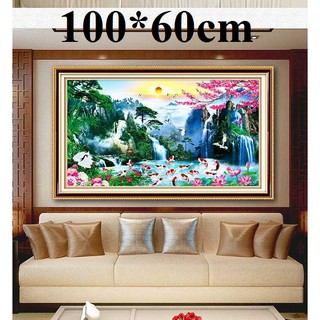 Tranh thêu chữ thập thêu kín Phong cảnh  E5 100*60cm