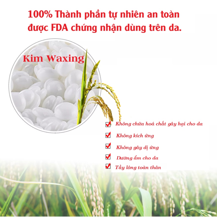 Sáp wax lông Hard wax bean Bluezoo Gạo Sáng da dưỡng trắng Da nhạy cảm