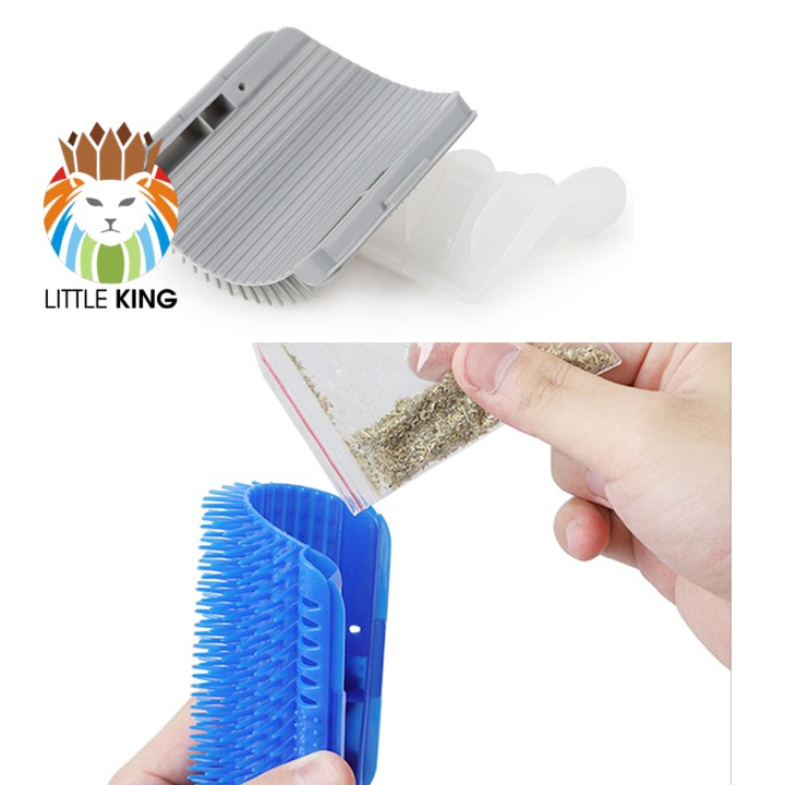 Bàn chải gắn tường giúp tự chải lông, gãi ngứa, matxa cho mèo Little King pet shop giúp mèo thư giãn