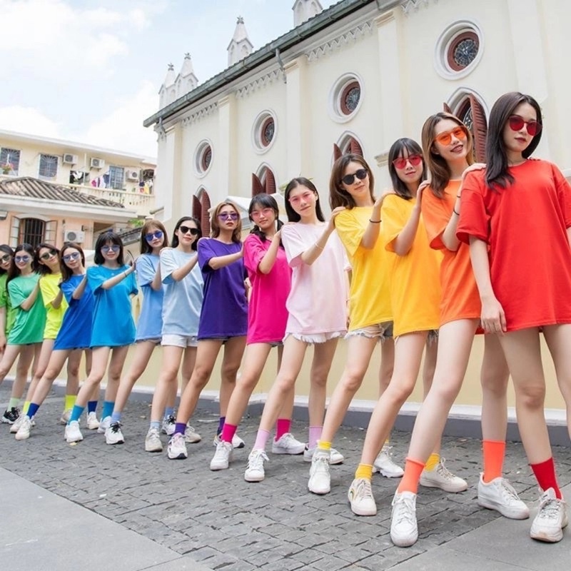 Áo Phông Nam Nữ Nhiều Màu, Áo Thun Cổ Tròn Tay Ngắn Phom Rộng Basic Loại 1 Hàng Quảng Châu Phong Cách Ulzzang Mặc Nhóm