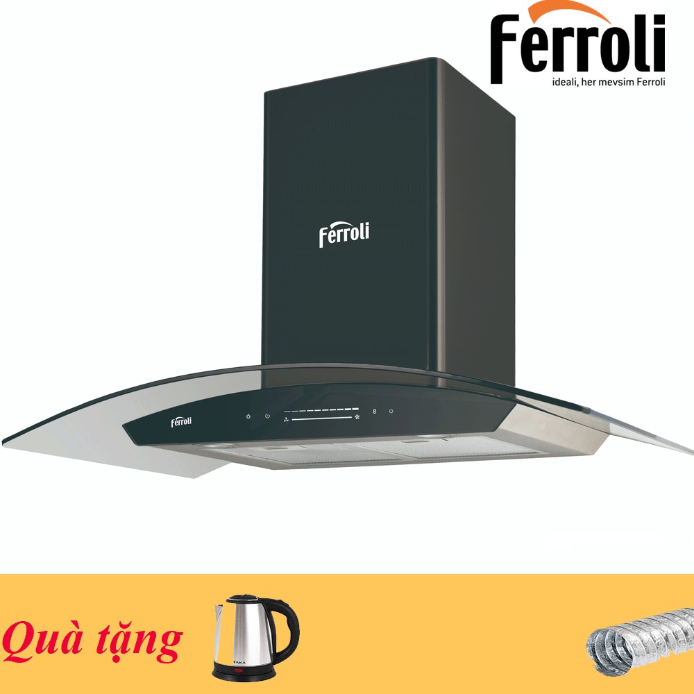 [Hàng Nhập Khẩu – Tặng Ngay Bếp Từ Đơn Ferroli] Hút Mùi Siêu Êm Ferroli HC703M Kính Cong, Điều Khiển Cơ, Bảo Hành 1 Năm