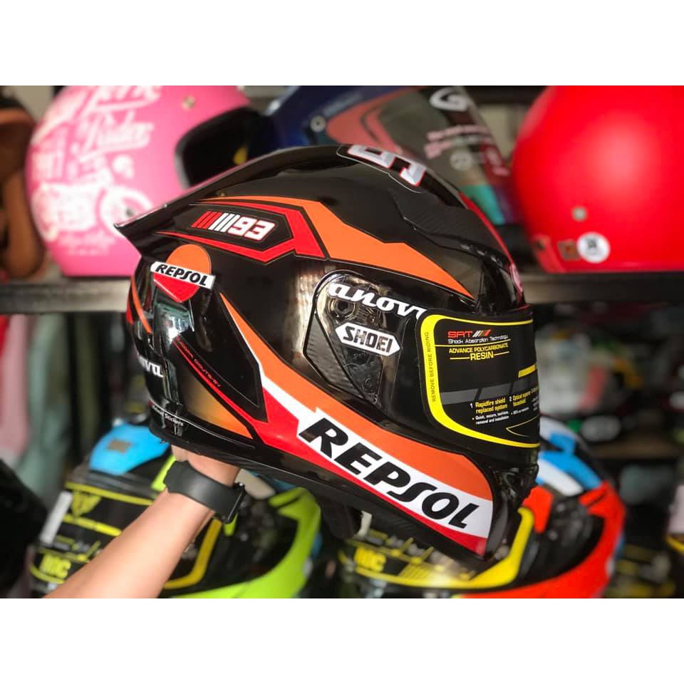 Tem REPSOL 93 dán nón bảo hiểm cho dòng nón Fullface, nón 3/4...