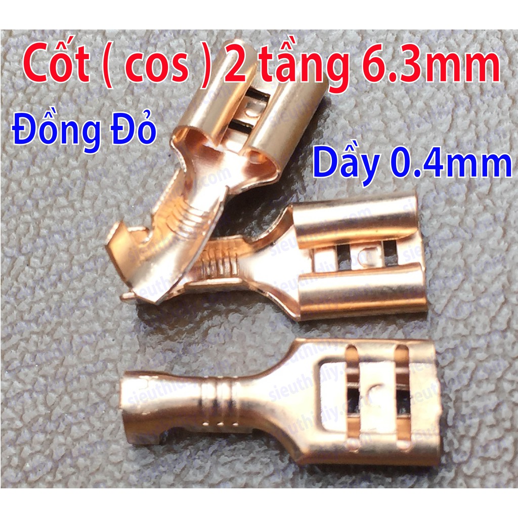 Cốt cos 6.3mm cái Đồng Đỏ thẳng dầy 0.4mm + Áo cốt(gói)