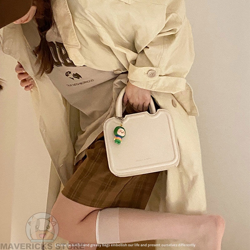 Túi Đeo Chéo Dáng Vuông Nhỏ Cầm Tay Màu Trơn Thời Trang Cho Nữ