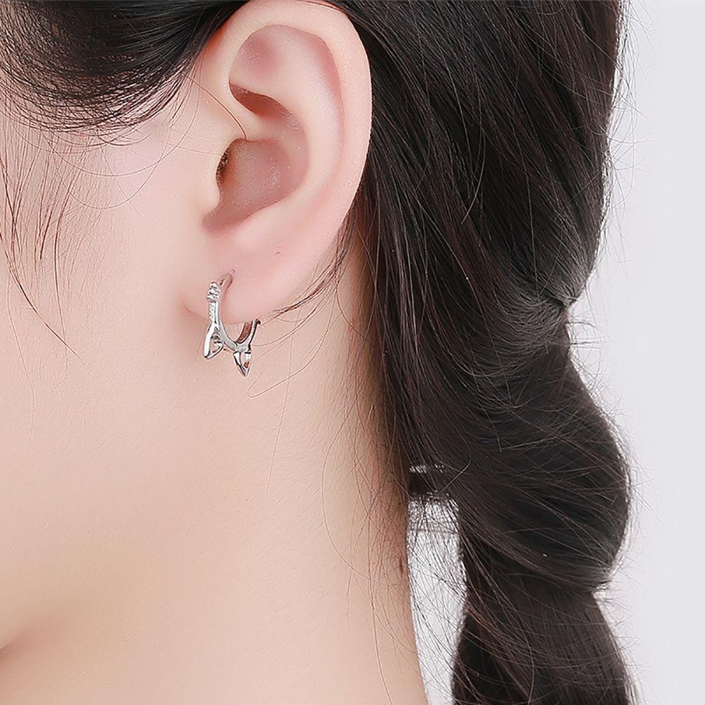 FORBETTER Bông Tai Hình Mèo Bằng Đồng Dễ Thương Phong Cách Hàn Quốc
