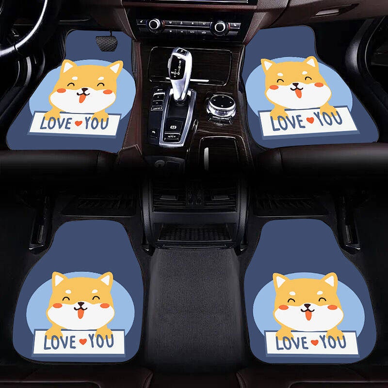 Thảm Da Lộn Lót Sàn Xe Hơi Chống Trượt Họa Tiết Hoạt Hình